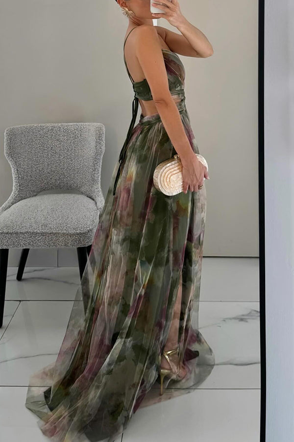Eléna - Abito Lungo Elegante e Floreale