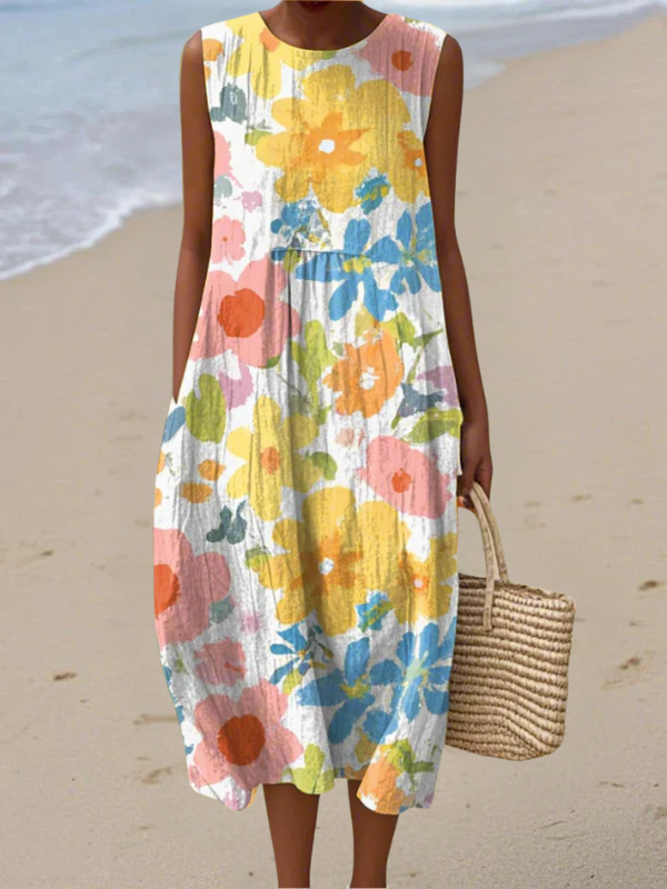 Ella | Vestito Midi Floreale Pastello