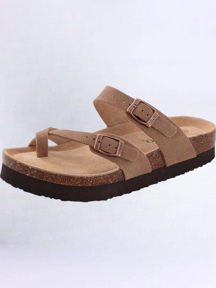 Orado™ | Sandali Slide in Camoscio con Plantare in Sughero