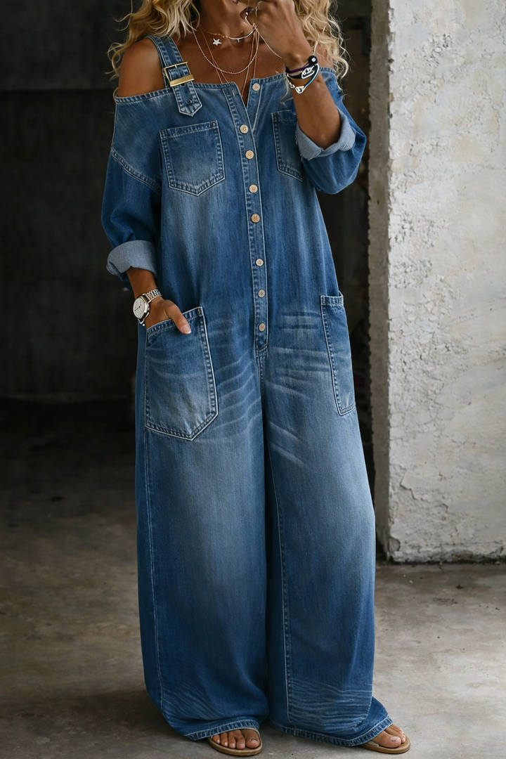 Sophia | Mono Denim con Hombros Descubiertos