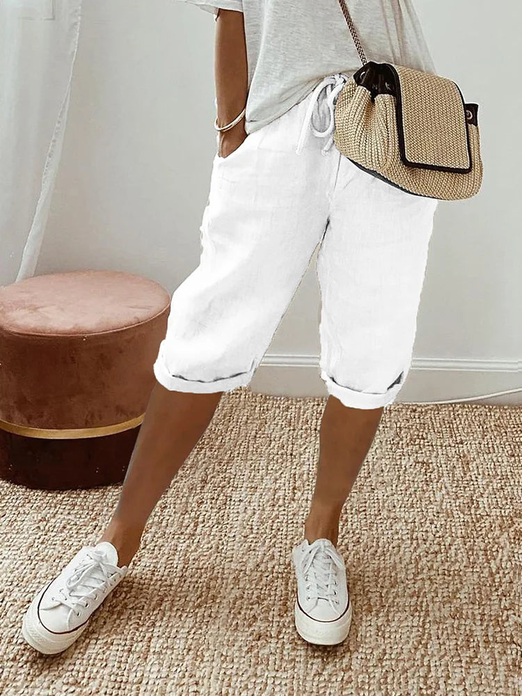 Laluna® | Pantaloncini da donna in cotone e lino