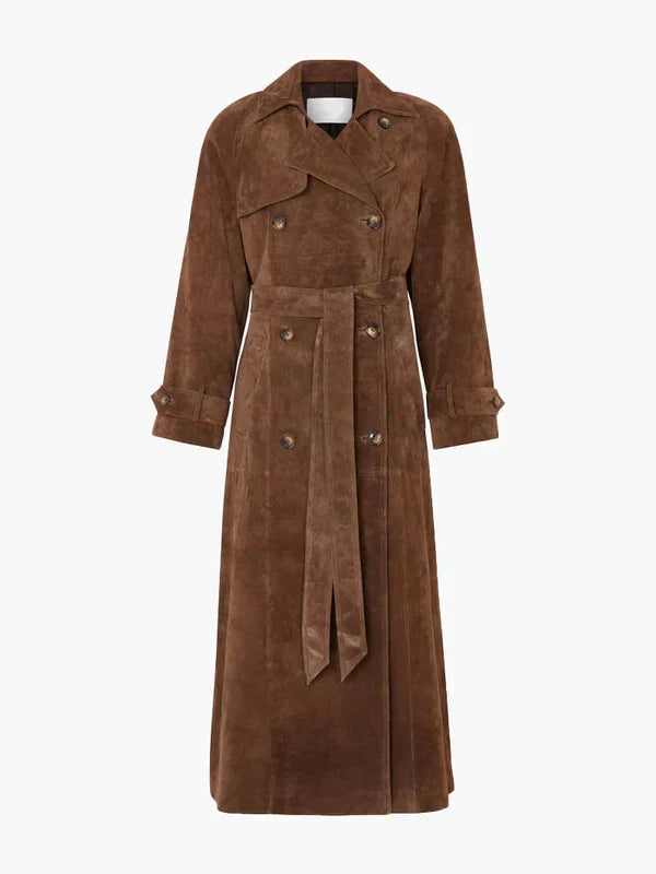 Olivia - Cappotto Trench Classico in Camoscio
