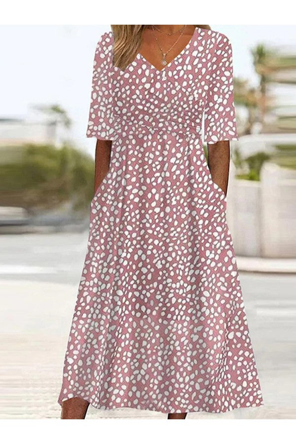 COLETTE | ELEGANTE ABITO MIDI A POIS CHE SLANCI LA LINEA DEL VENTRE