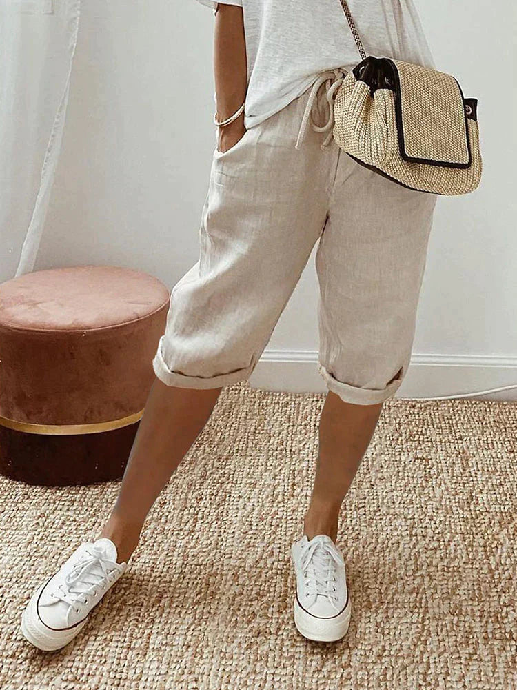 Laluna® | Pantaloncini da donna in cotone e lino