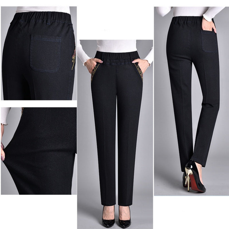 Laluna® | Jeans da donna con tasche laterali e vita elasticizzata